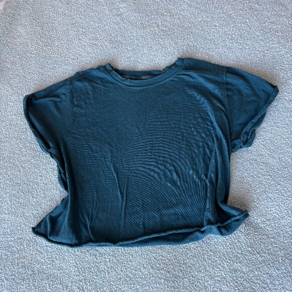 Blue Free People Cropped  Tee-Shirt - Picture 1 of 5